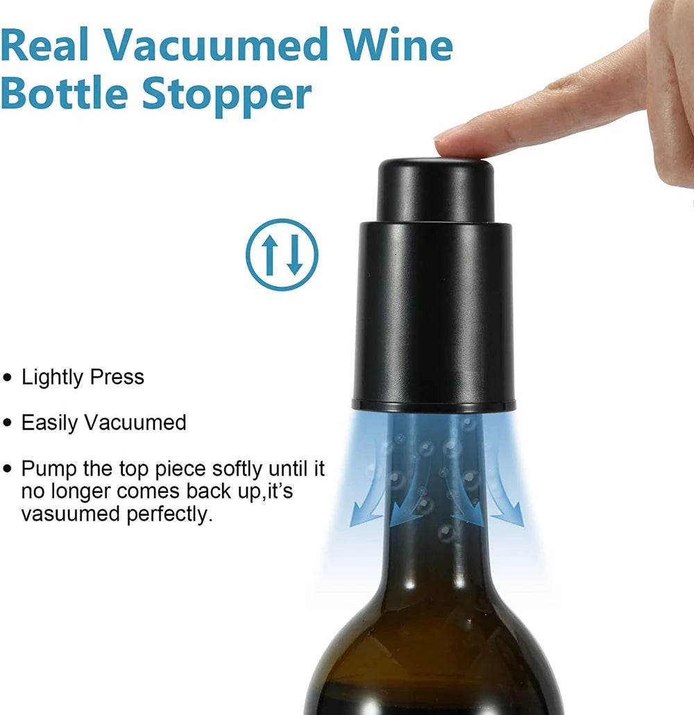 Wine Bottle Stoppers Reusable Wine Stoppers Vacuum Wine Preserver Wine Savers Vacuum Pump Corks Keep Wine Really Fresh - P12 Hub Europe