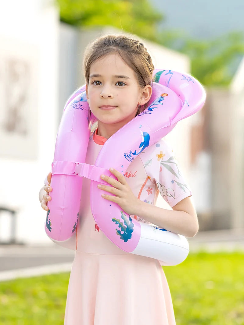 Baby Pool Float Inflatable Swimming Ring Vest Child Water Play Equipment Safety Buckle Dual Airbags Swimming Jacket for Kids 2-6