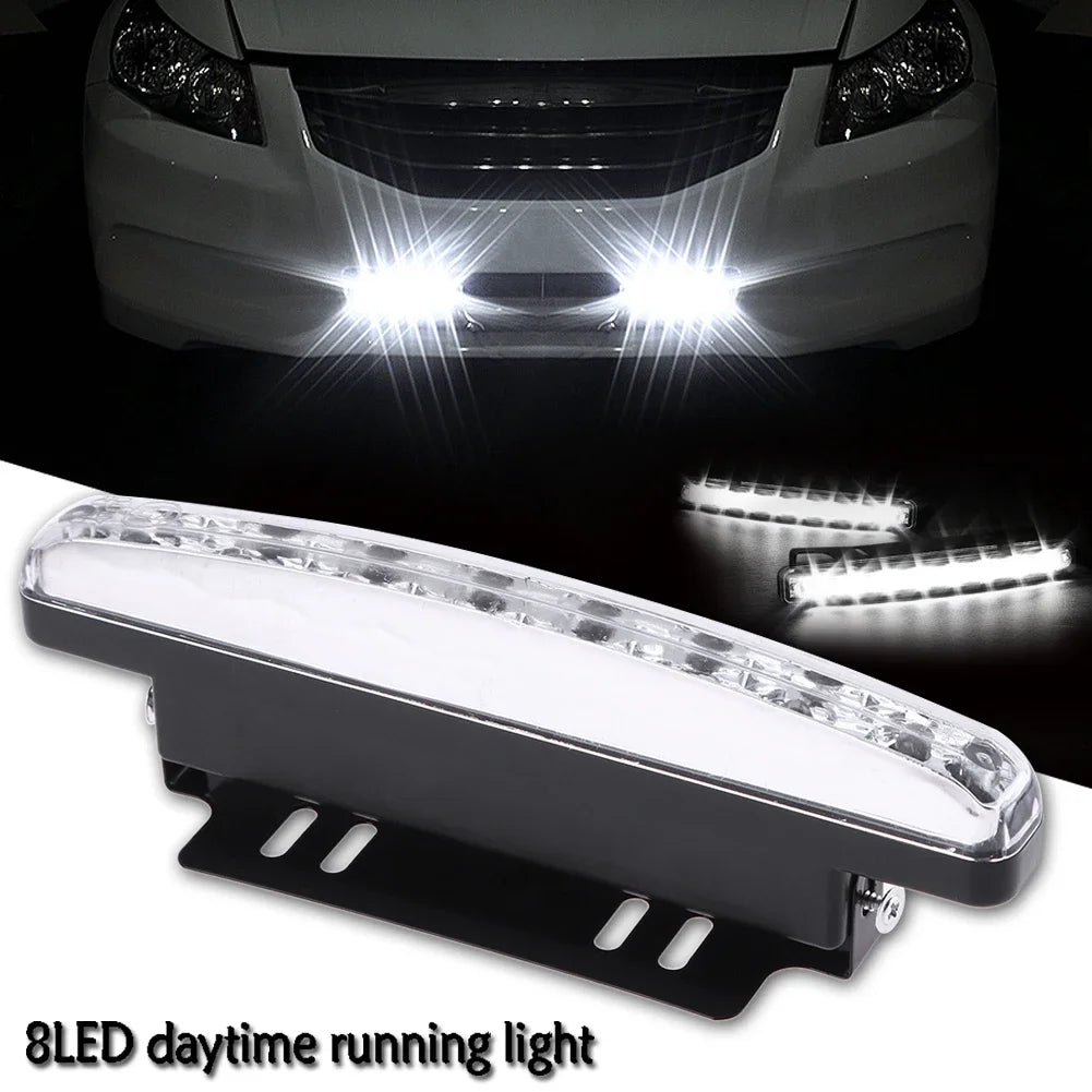 Universal Waterproof 8LED Car Motorcycle Daytime Running Light Lamp