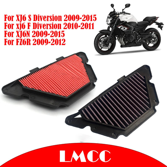 Motorcycle Air Filter Cleaner Air Intake Filter Element For Yamaha XJ6 S/F Diversion XJ6N 2009-2015 FZ6R 2009-2012 20S144510100