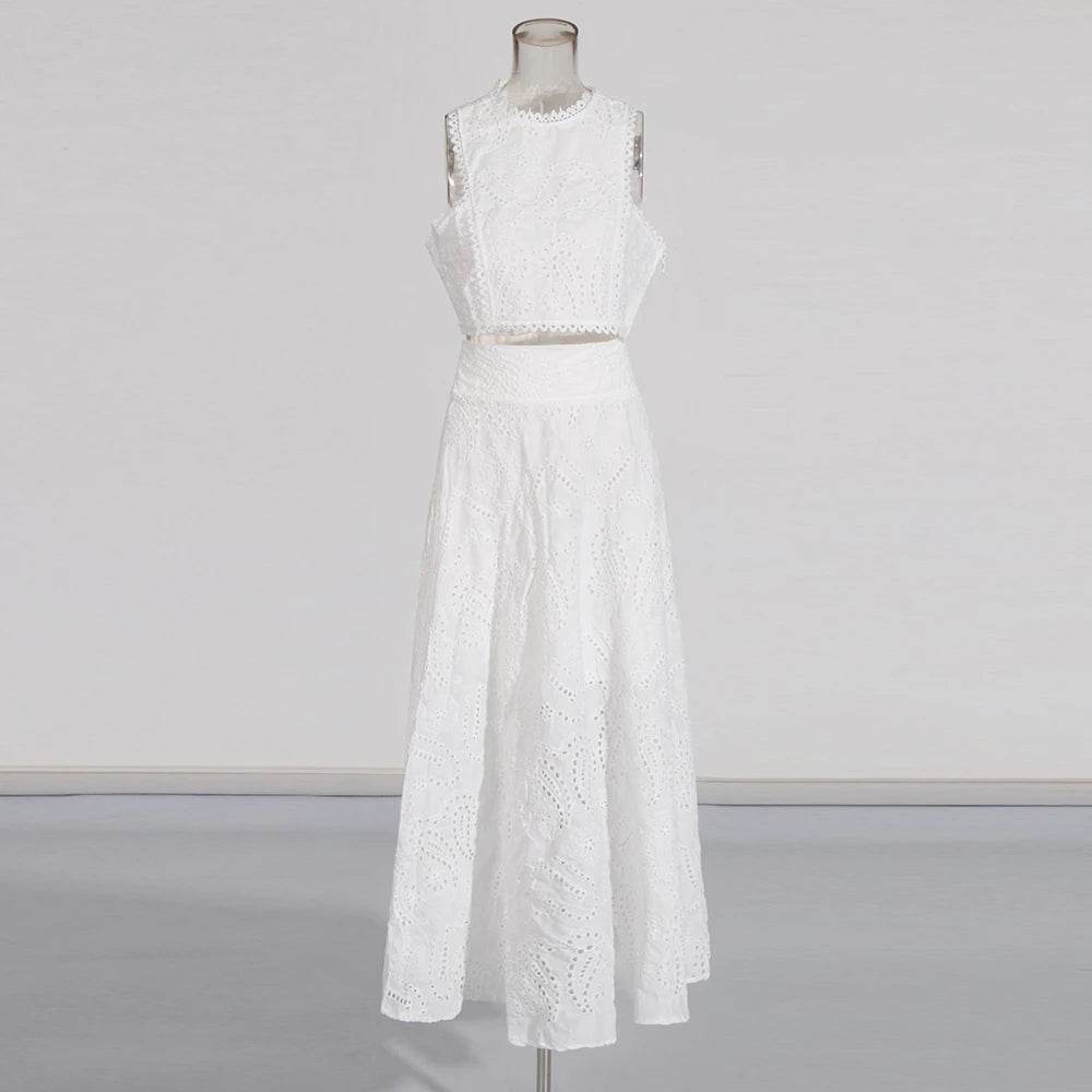 Embroidery Hollow Skirt Set - P12 Hub Europe