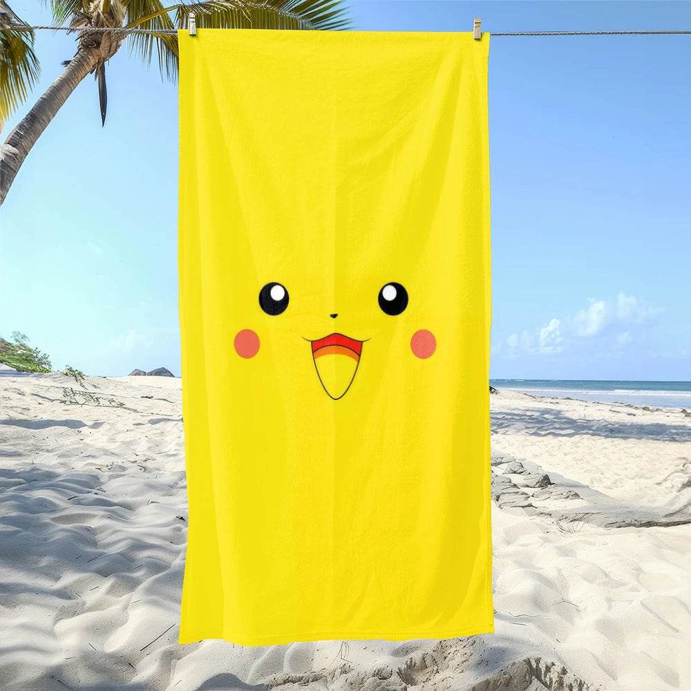 Pikachu-Printed Beach Towels: Fun for Pokémon Fans at the Shore! Suitable for towels, bath towels, beach towels - P12 Hub Europe