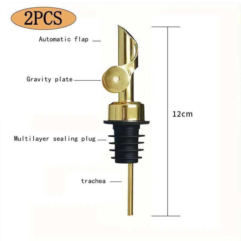 304 Stainless Steel Olive Oil Stopper Cap Dispenser Spout Sauce Vinegar Auto Open Pourer Nozzle Wine Liquor Bottle Plug - P12 Hub Europe