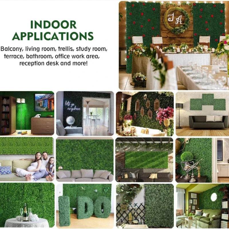 Artificial Plants Grass Wall Backdrop Decoration Boxwood Hedge Panels for Indoor Outdoor Home Garden Balcony Decor Wedding Party - P12 Hub Europe