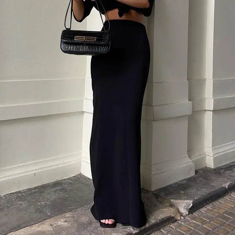 Women's Black Maxi Skirt - P12 Hub Europe