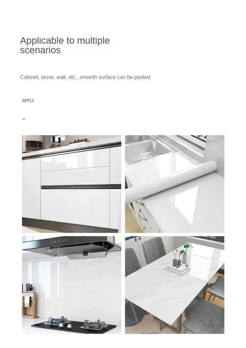 10M Marble Kitchen Oil-Proof Film Waterproof Self-adhesive Wall Tile Sticker Moisture-Proof Countertop Cabinet Cover Wallpaper - P12 Hub Europe