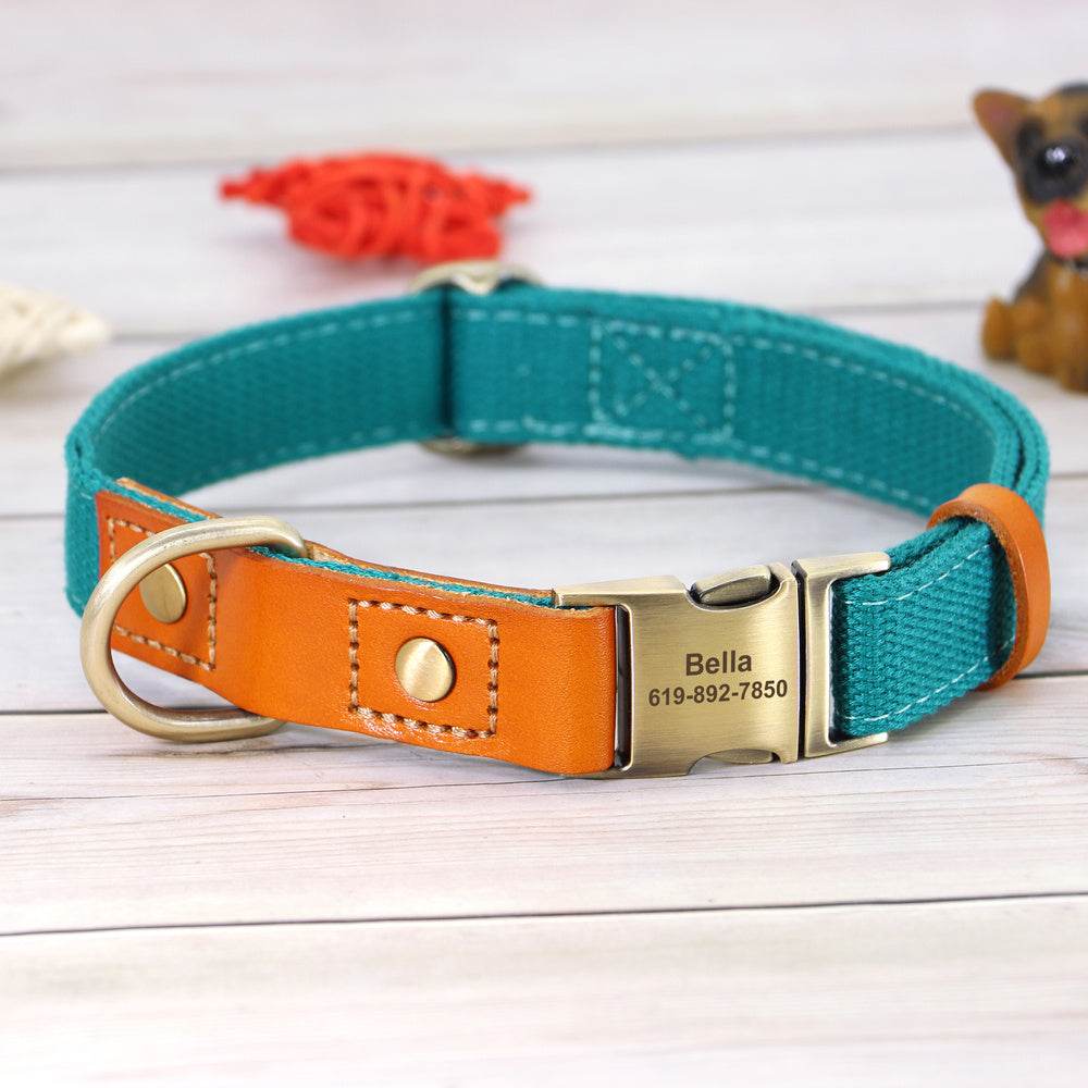Cowhide Pet Collar Anti Lettering Lost Dog - P12 Hub Europe
