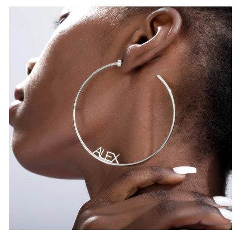 Stainless Steel Custom Name Hoop Earrings Personalized Letter Circle Earring for Women - P12 Hub Europe