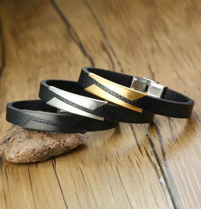 Stainless Steel Microfiber Leather Bracelet - P12 Hub Europe