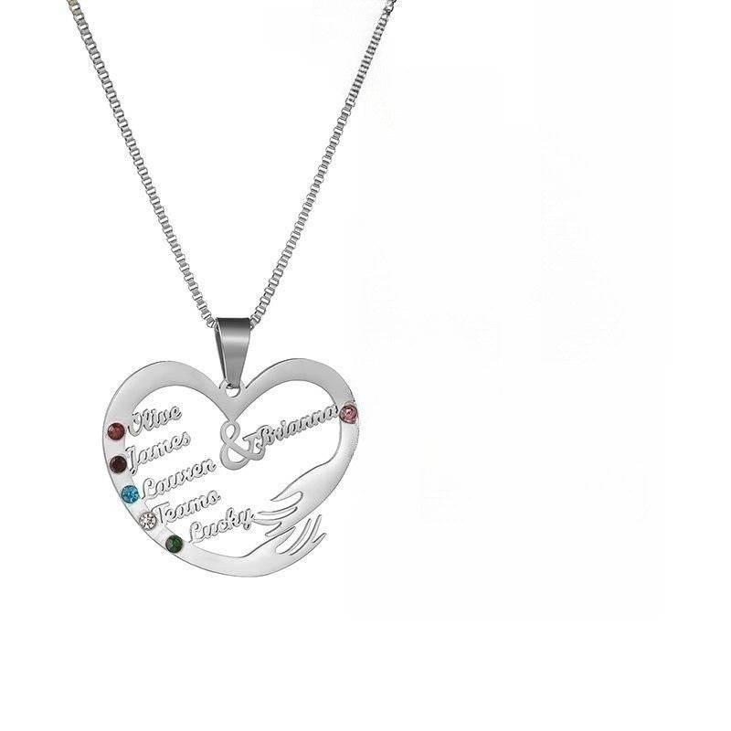Stainless Steel English Alphabet Heart Set Zircon Pendant Personality Diy Name Necklace - P12 Hub Europe