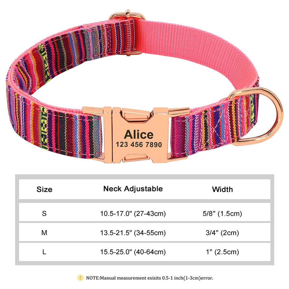 Nylon Pet Collar Personalized Customization - P12 Hub Europe