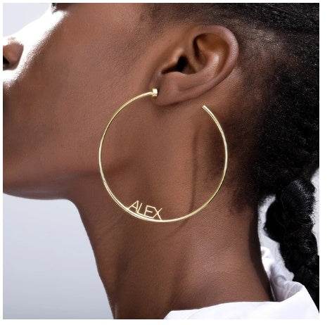 Stainless Steel Custom Name Hoop Earrings Personalized Letter Circle Earring for Women - P12 Hub Europe