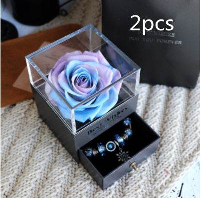 Eternal Flower Rose Jewelry Box for Birthday Presents Valentines Day Wedding Gift - P12 Hub Europe