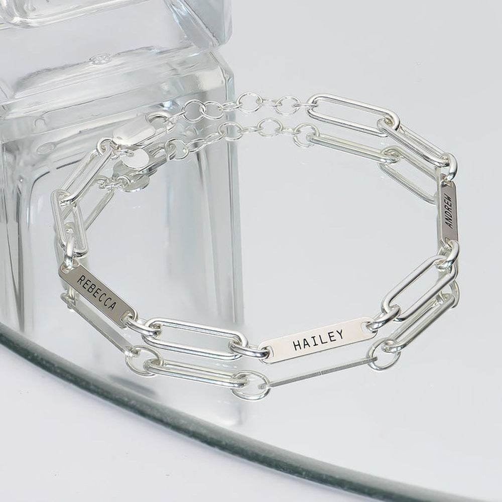DIY Multi Name Rectangular Chain Bracelet Personalization - P12 Hub Europe