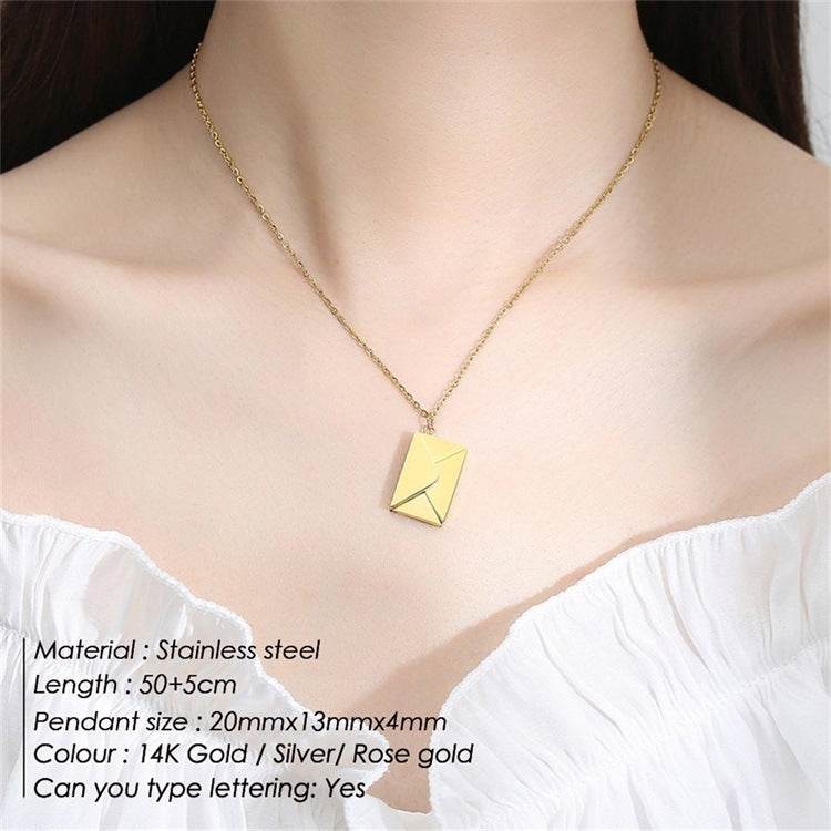 Valentine's Day Gift Envelope Engraved Necklace - P12 Hub Europe