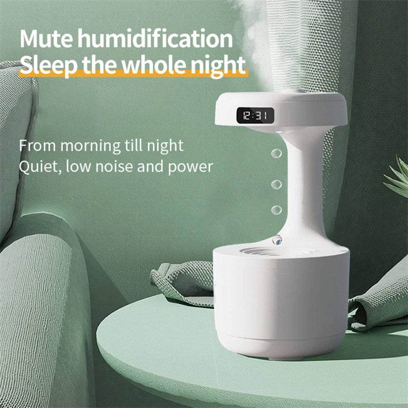 Bedroom Anti-Gravity Humidifier With Clock Water Drop Backflow Aroma Diffuser Large Capacity Office Bedroom Mute Heavy Fog Household Sprayer - P12 Hub Europe