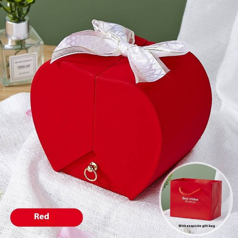 Apple Rose Jewelry Box Necklace Ring Ornament For Friends Christmas Valentine's Day - P12 Hub Europe