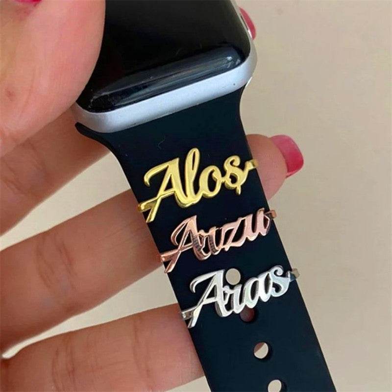 Stainless Steel Name Nameplate Creative Personalized Watch Band Custom English Letters Ornament - P12 Hub Europe