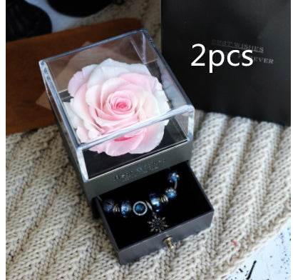Eternal Flower Rose Jewelry Box for Birthday Presents Valentines Day Wedding Gift - P12 Hub Europe