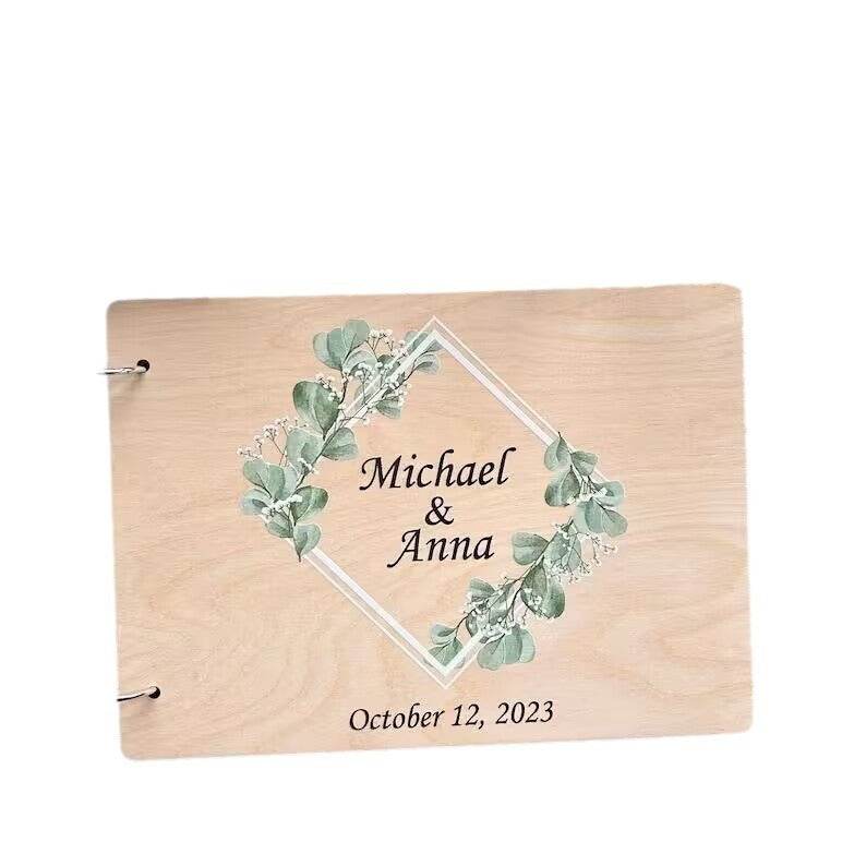 Creative Wooden Wedding Message Book, Photo Album, Notebook - P12 Hub Europe