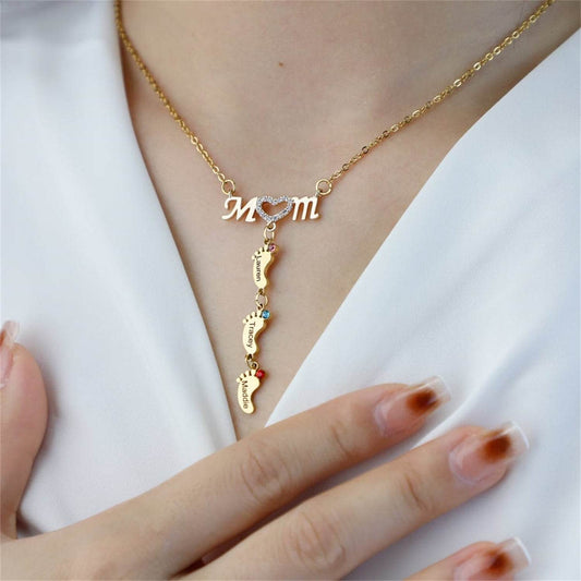 Mother's Day MOM Foot Personalized Necklace - P12 Hub Europe