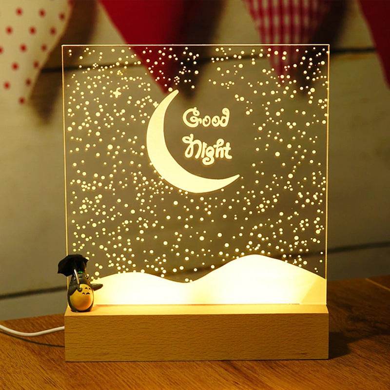 Gift Usb Atmosphere Student Gift Bedroom Decoration Message Board 3d Night Light - P12 Hub Europe