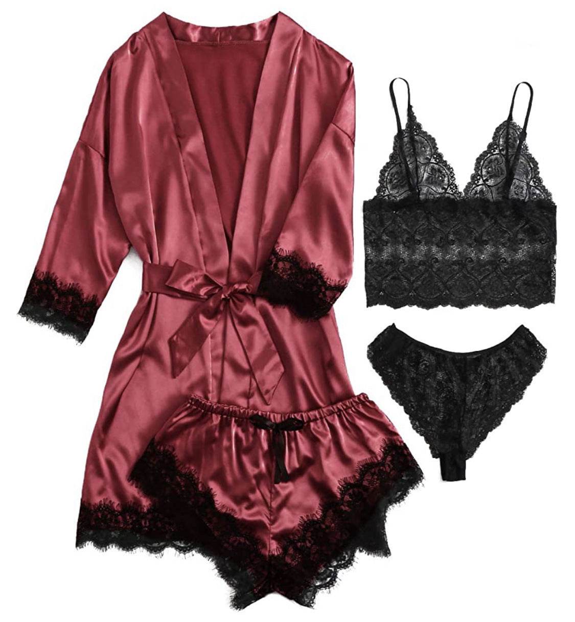 European And American Ladies Pajamas Four-piece Set - P12 Hub Europe