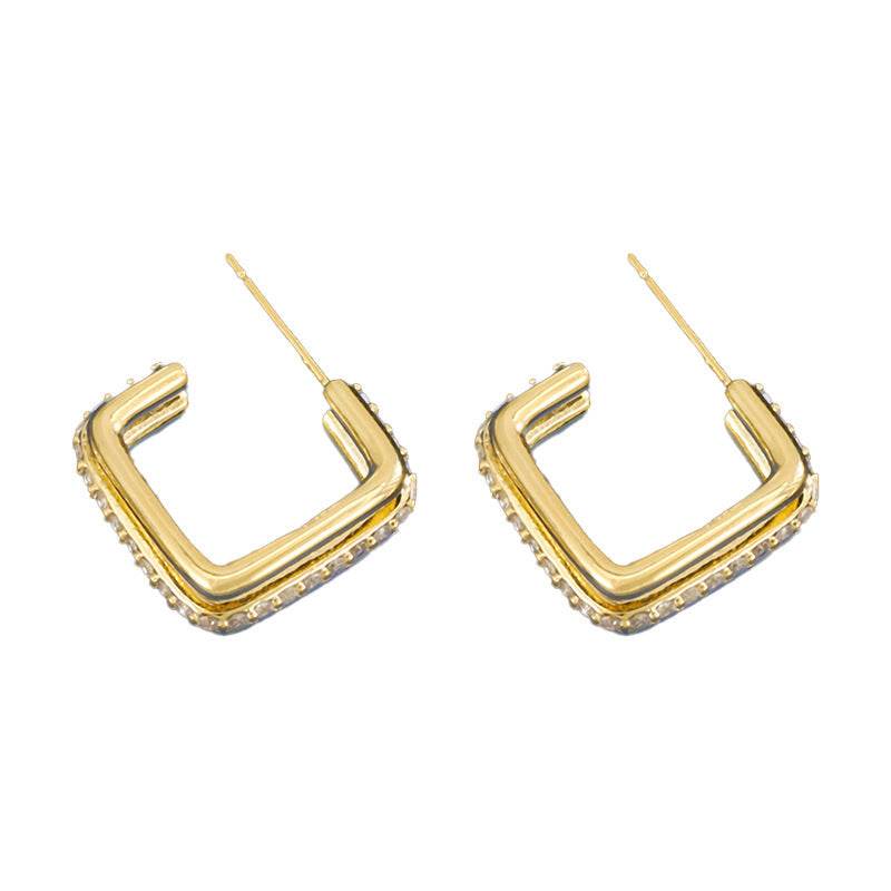 Special-interest Design Three-layer Square Stud Earrings - P12 Hub Europe