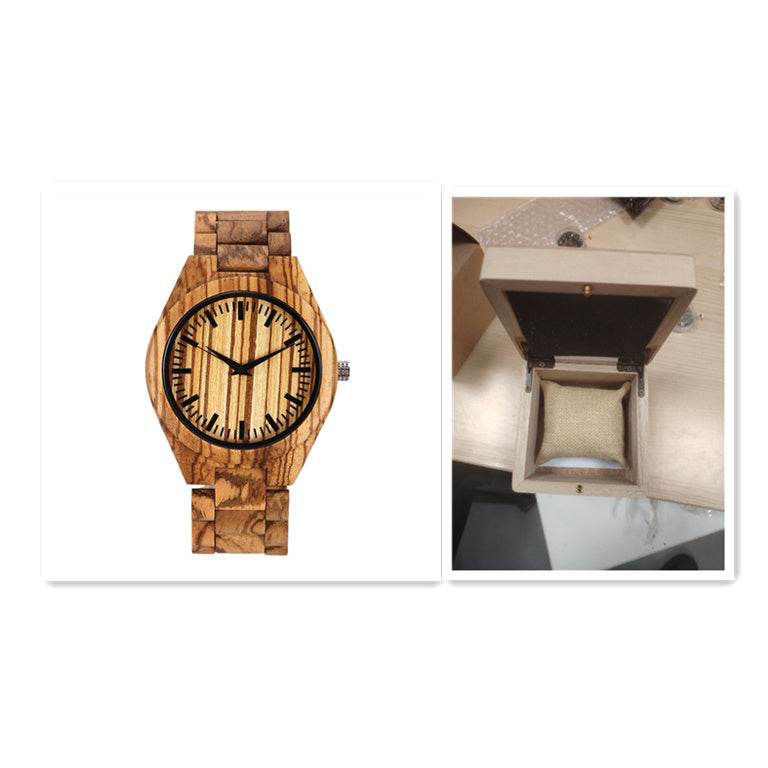Men's And Women's Large Dial Wood Quartz Watch - P12 Hub Europe
