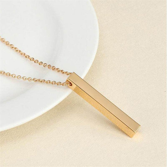 Women's Fashion Simple Engraved Geometric Pendant Stainless Steel Necklace - P12 Hub Europe