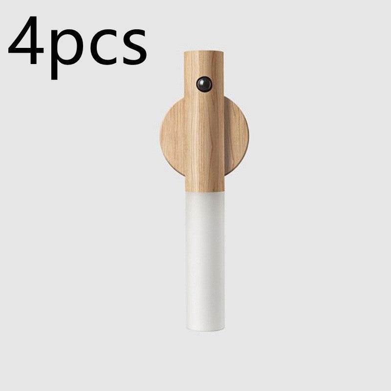 Auto LED USB Magnetic Wood Wireless Night Light Corridors Porch Lights PIR Motion Sensor Wall Light Cabinet Lamp - P12 Hub Europe