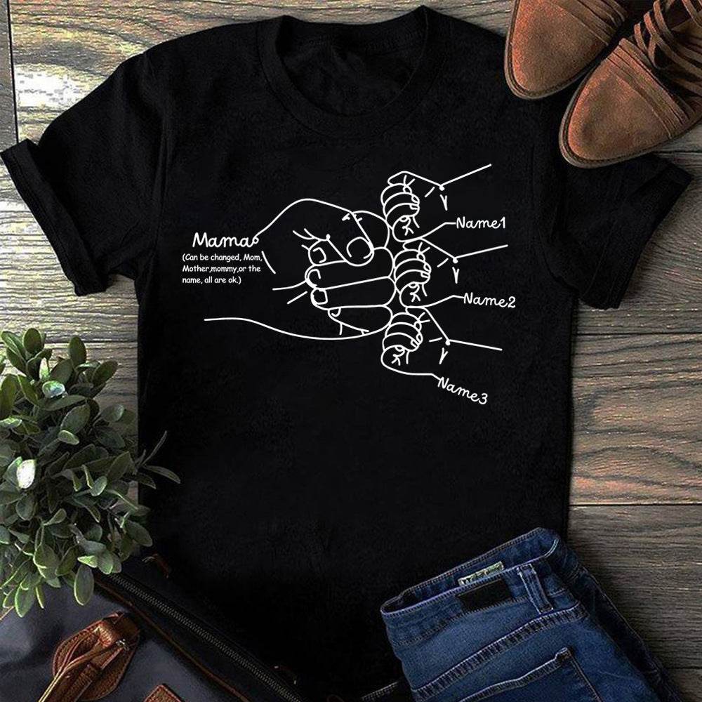Hand Drawn Mom Kids Fist Collision Shirt Personalized T-shirt - P12 Hub Europe