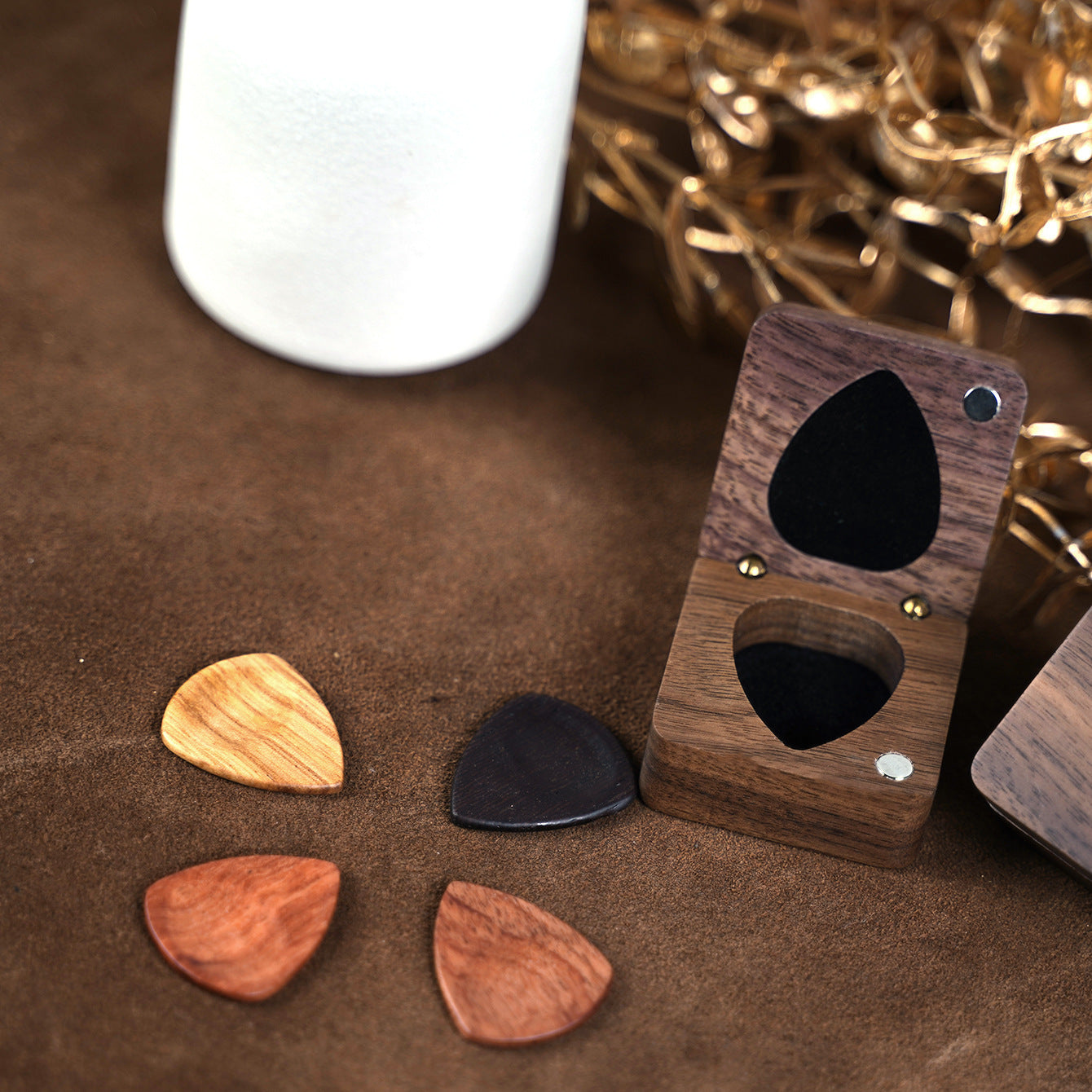 Wooden Guitar Pick Box Storage Container Guitar Accessories Guitar Pick Holder