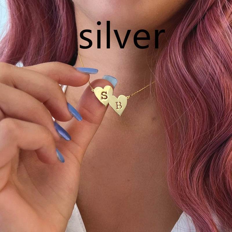 Stainless Steel Gold-plated Personalized Letter Pendant Necklace - P12 Hub Europe
