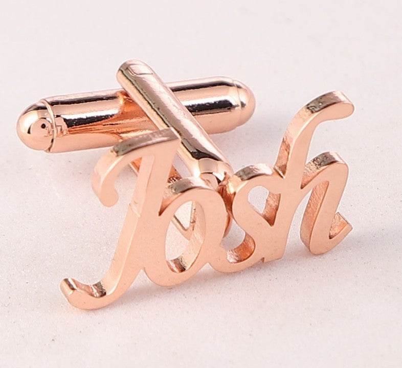 Handmade Frosted Personalized Name Abbreviation Metal Cufflinks - P12 Hub Europe