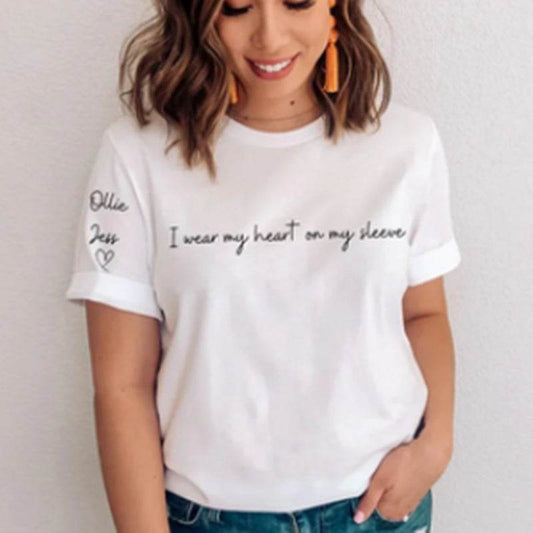 Women's Fashion English Letter Print Pattern Short Sleeve - P12 Hub Europe