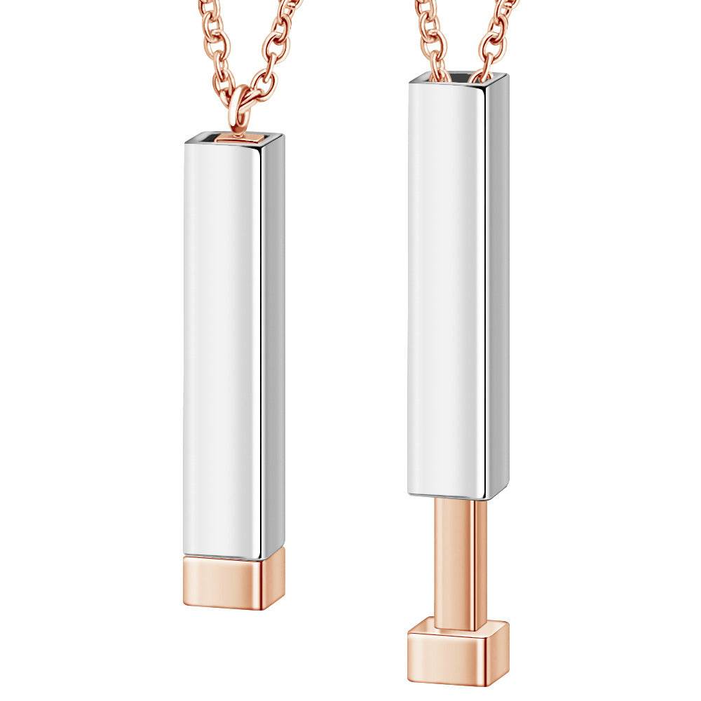 Women's Three-dimensional Stick Double-layer Clavicle Necklace Custom Lettering - P12 Hub Europe
