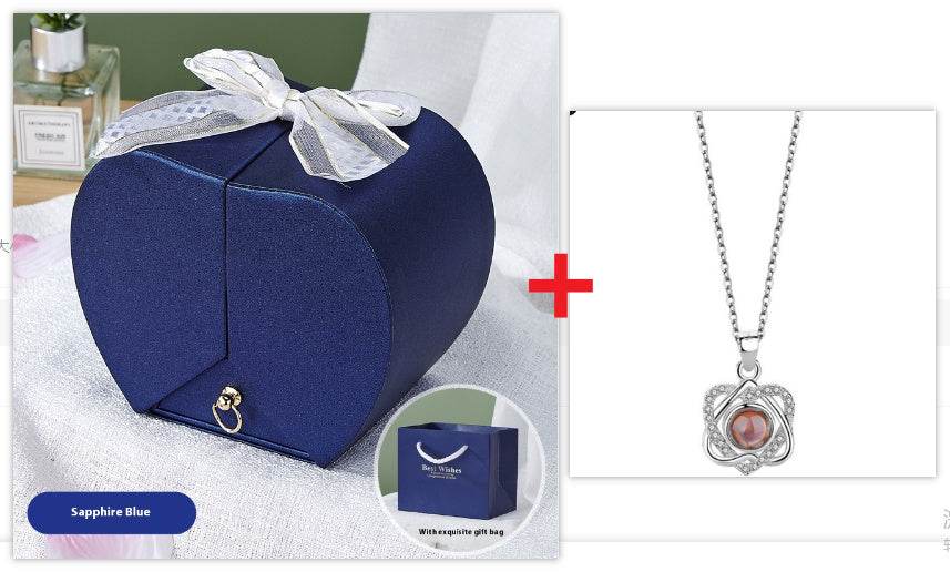 Apple Rose Jewelry Box Necklace Ring Ornament For Friends Christmas Valentine's Day - P12 Hub Europe