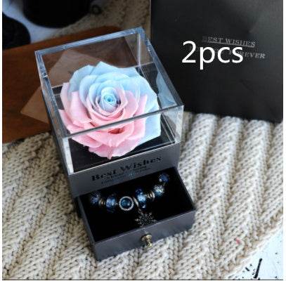 Eternal Flower Rose Jewelry Box for Birthday Presents Valentines Day Wedding Gift - P12 Hub Europe