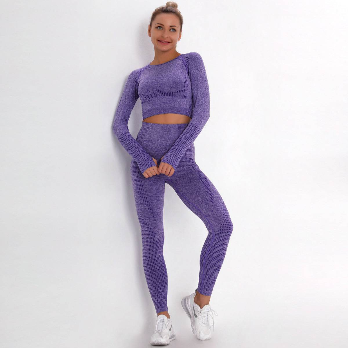 Fashion Tight-fitting Dot Jacquard Sports Suit - P12 Hub Europe