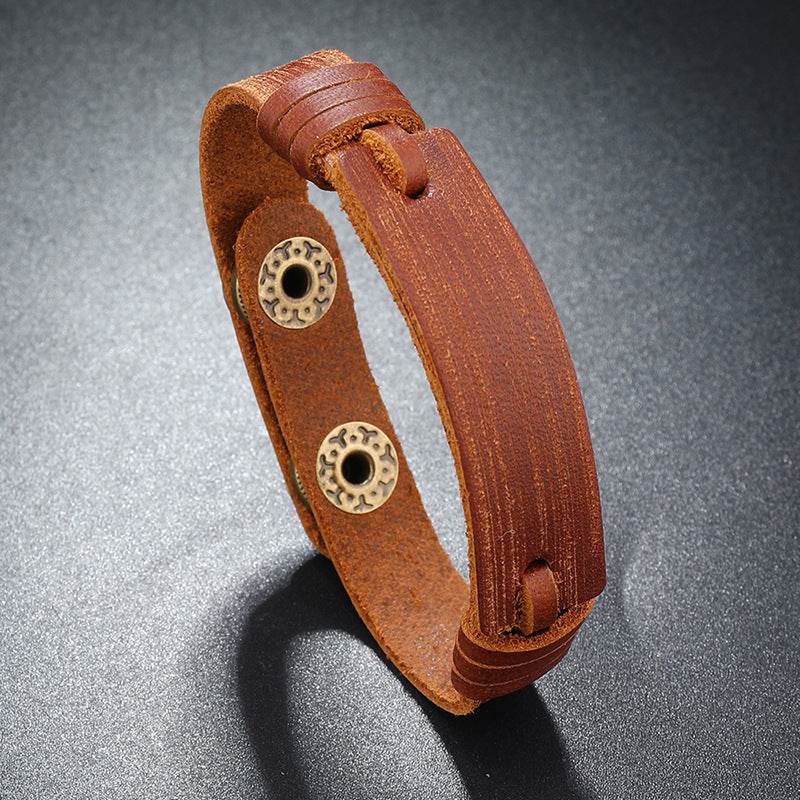 Leather BraceletCreative Light Board Multi-layer Cowhide Bracelet Adjustable - P12 Hub Europe
