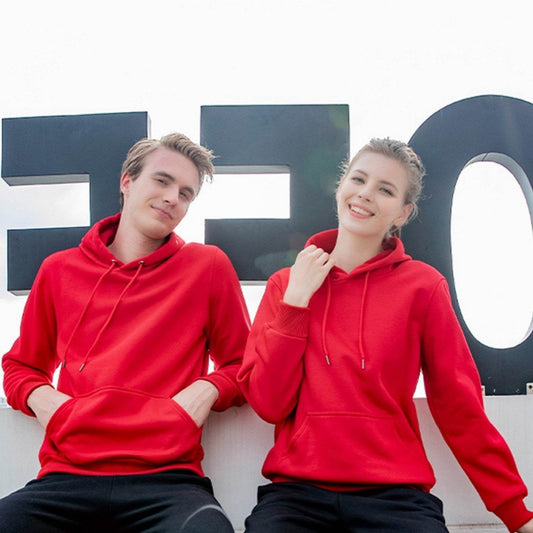 Loose Blank Hoodie With Plush Solid Color - P12 Hub Europe