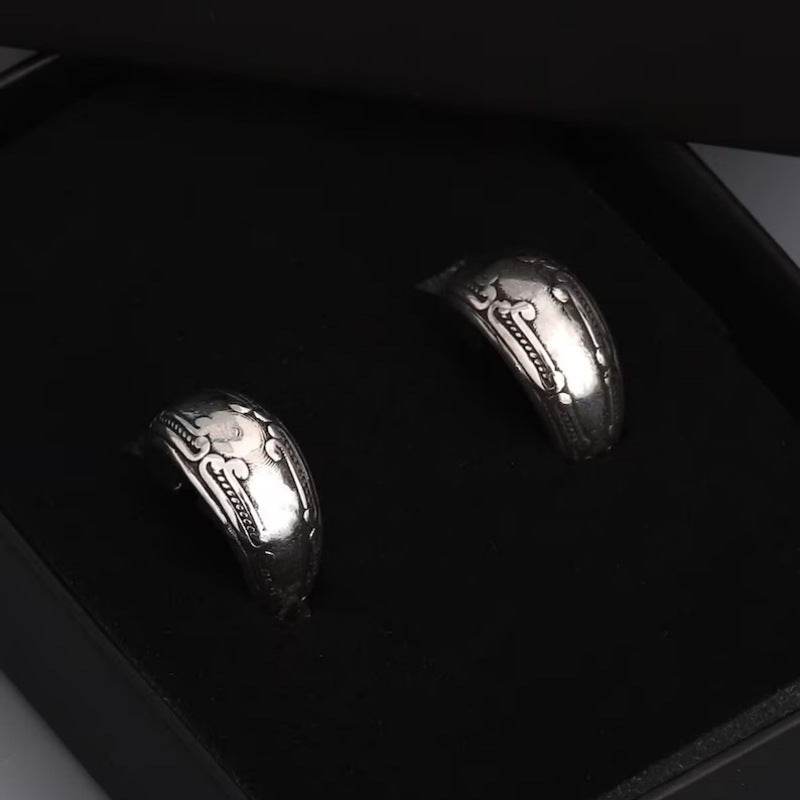 Vintage Carved Pattern Earrings Fashion Ladies' National Style Jewelry Earrings - P12 Hub Europe