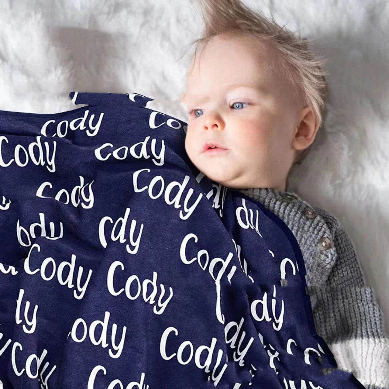 Personalized Baby Name Baby Blanket Customized Double-sided Flannel - P12 Hub Europe