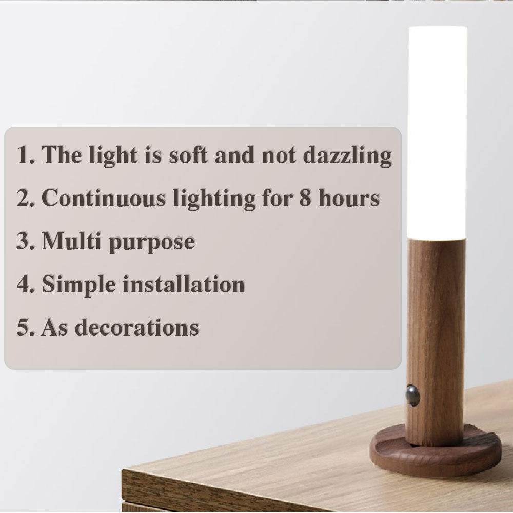 Auto LED USB Magnetic Wood Wireless Night Light Corridors Porch Lights PIR Motion Sensor Wall Light Cabinet Lamp - P12 Hub Europe