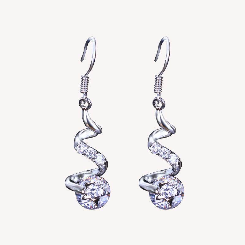 Purple Zircon Spiral Ear Hook Earrings - P12 Hub Europe
