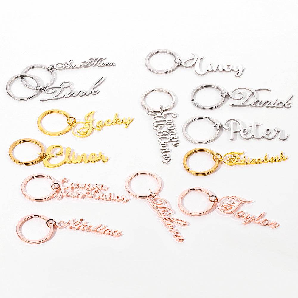 Private Custom Lettering 304 Stainless Steel Name Letter Clavicle Key Female Pendant Customized - P12 Hub Europe
