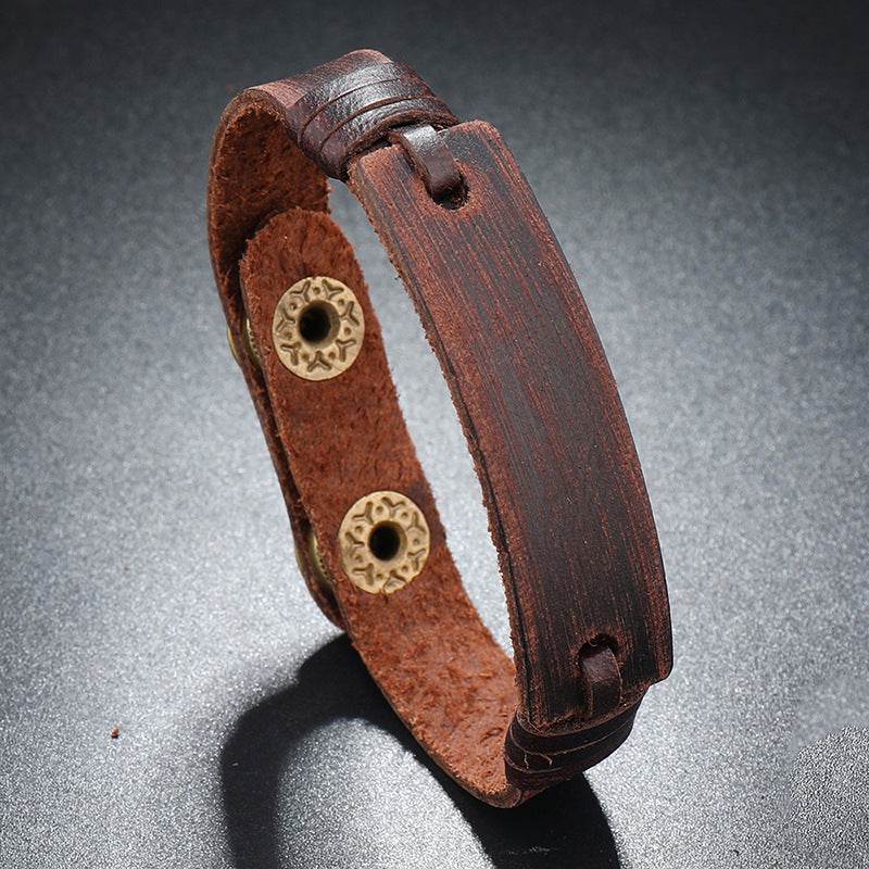 Leather BraceletCreative Light Board Multi-layer Cowhide Bracelet Adjustable - P12 Hub Europe