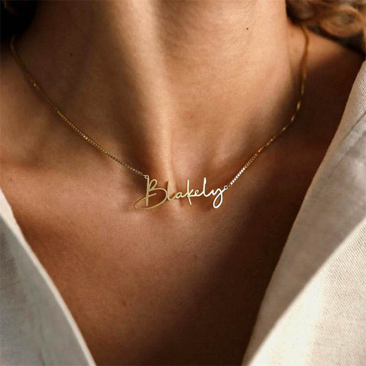 Stainless Steel Customized English Alphabet Necklace Name - P12 Hub Europe