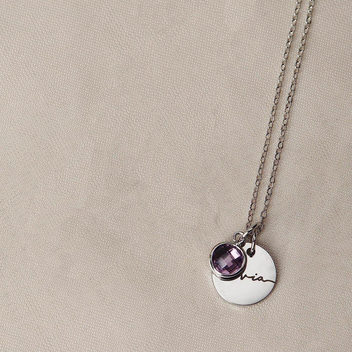 Personalized Name Engraving Necklace Birthstone Pendants Stackable Jewelry Birthday Gift For Women Mom Wife Daughter Friend - P12 Hub Europe
